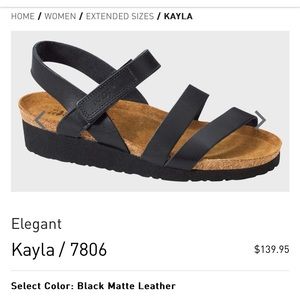 Naot black Kayla strappy comfort wedge sandals size 40/ 9